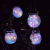 Set 4 Lampi Solare Borcan Sticla Crack, Felinar IP65 LED Multicolor