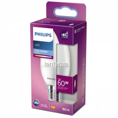 Bec cu LED Philips B38 7W 60W E14 CDL 6500K 830LM MNR9519