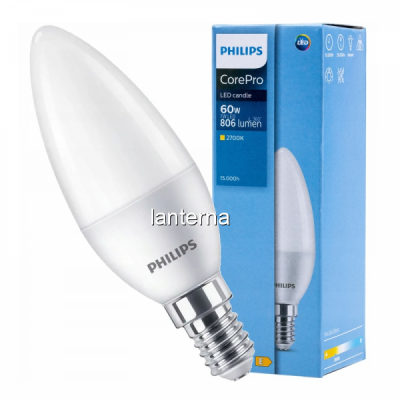 Bec cu LED Philips B38 7W 60W E14 WW 2700K 806LM MNR9520