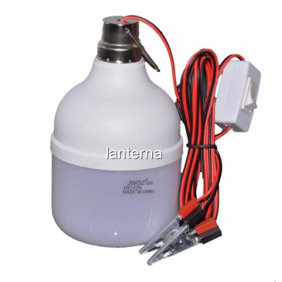 Bec LED 12W 12V Cablu cu Clesti Baterie Auto Glob Mat 18C055 XXM