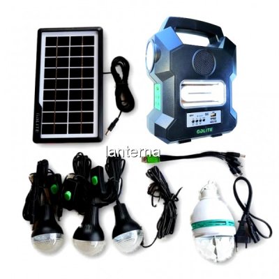 Kit cu Panou Solar 6V4A 3 Becuri, Radio FM USB MP3 GdLite GD1000A