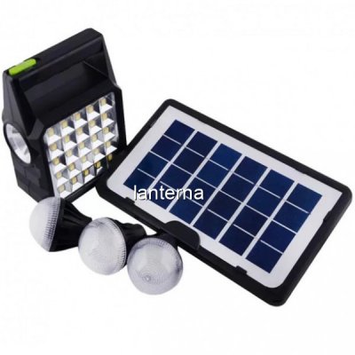 Kit cu Panou Solar Lanterna LED 3 Becuri LED 6V 80W GdTimes GD105