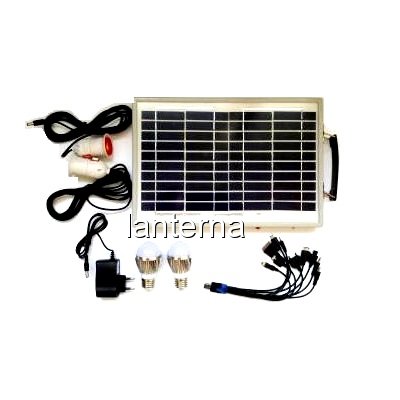 Kit Incarcare Solara cu Panou Fotovoltaic, Becuri si USB WY1210