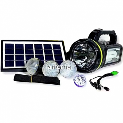 Kit Solar cu BT, Radio si Lanterna 10W 3+1 Becuri Acumulator GD2000A