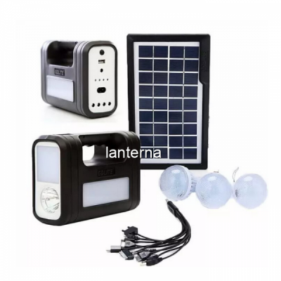 Kit Solar cu Lanterne LED, USB, 3 Becuri, 6V 4Ah GDLite GD8017NEW