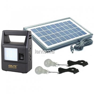 Kit Solar Incarcator Urgente cu Lanterna si 2 Becuri GdLite GD8030 6V