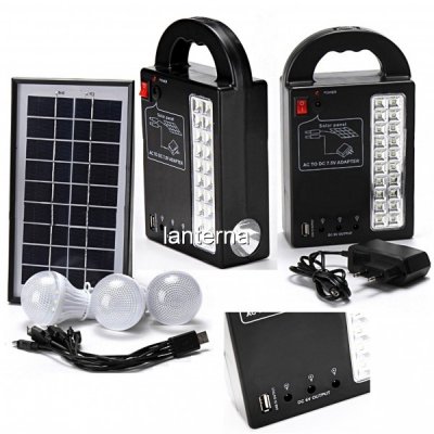Kit Solar Lampa 20LED, Lanterna LED 1W, USB, 3 Becuri, 4V GDPLUS GD999
