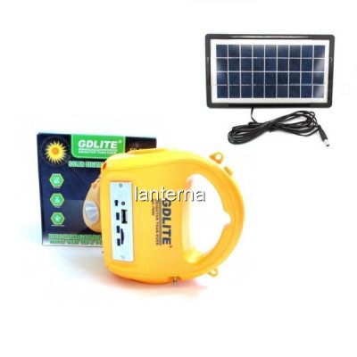 Kit Solar Lanterna cu Radio MP3 Card Reader si USB Gdlite GD7655B