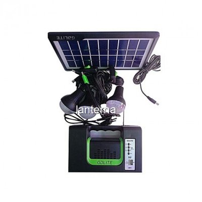 Kit Solar Lanterna LED U cu Radio FM USB MP3 3 Becuri 6V GDLITE 10