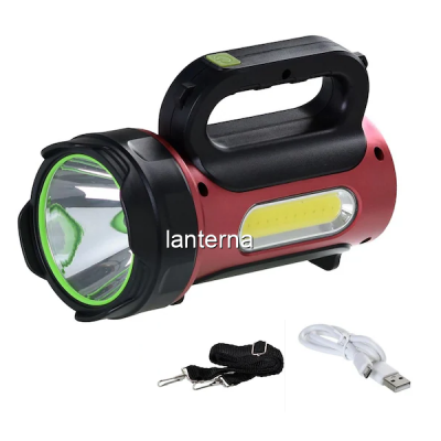Lanterna LED 10W si COB Lateral, cu Panou Solar USB HELT93