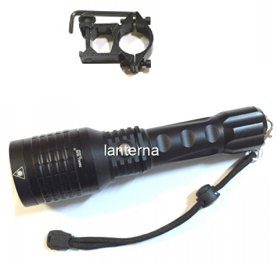 Lanterna LED cu Laser Verde, Zoom 18650 12V 220V si Suport Arma