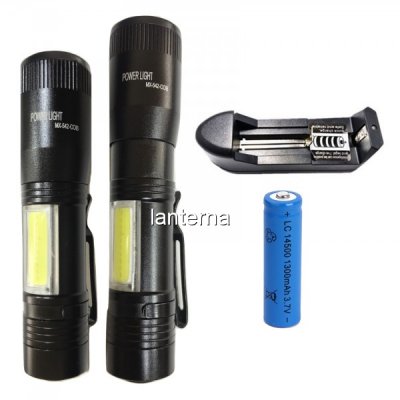 Mini Lanterna LED 1W+1W COB LED Acumulator Zoom Clips MX542COB XXM
