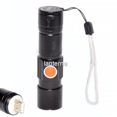 Mini Lanterna LED 3W Zoom Incarcare Directa USB 19A036 XXM