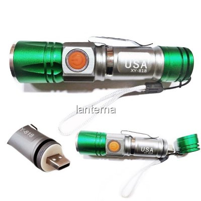 Mini Lanterna LED 3W cu Zoom si Incarcare Directa USB XY818