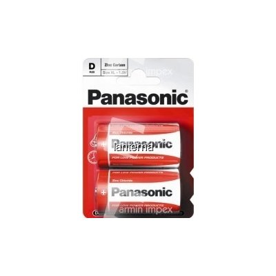 Panasonic baterii r20 d zinc carbon 2 buc la blister