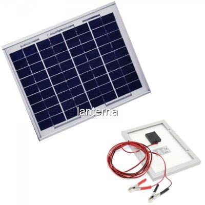 Panou Solar Fotovoltaic 10W  36 Celule 36x24cm Cablu Clesti 12V