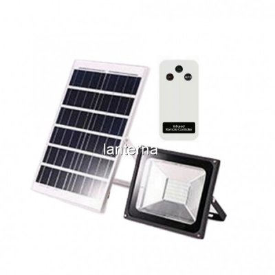 Proiector LED 50W cu Panou Solar si Telecomanda Alb Rece