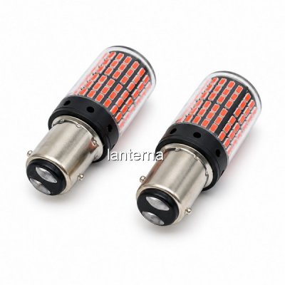 Set 2 Becuri Auto LED 1157 Pozitie si Frana Rosii 12V Soclu BAY15D 1F055 XXM