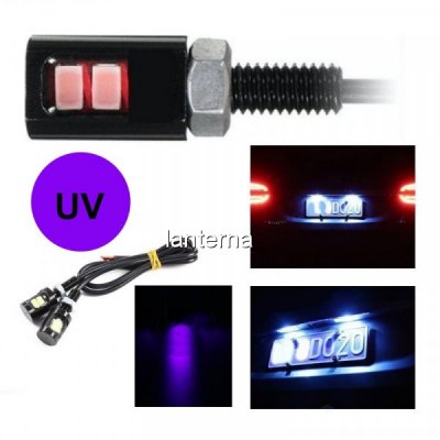 Set 2 LEDuri Lumini Numere Auto 12mm 2x5730 12V Mov Violet 1F036 XXM