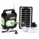 Kit cu Panou Solar LED BT MP3 Radio FM 3Becuri LED 6V4Ah GdSuper GD15