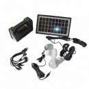 Kit cu Panou Solar, USB si Becuri LED, 6V 4Ah GD8017A