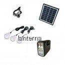 Kit cu Panou Solar, USB si Becuri LED, 6V 4Ah GD8017B