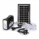 Kit Panou Solar Lanterna LED USB 3 Becuri, 6V 4Ah COB GdPlus GD8017