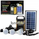Kit Solar Lanterna COB LED 3W, USB, 3 Becuri, 6V 4Ah GDLite GD8131