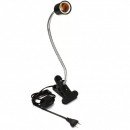 Lampa cu Brat Flexibil 35cm E27 Alim. 220V 160cm Clips, On/Off Neagra MNR8545