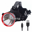 Lanterna Frontala LED 10W Indicator 2x18650 la USB WH3188 P70