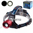 Lanterna Frontala LED 3W Raza Laser Rosu Zoom 2x18650 220V INQIAO