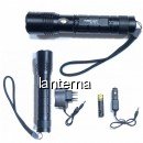 Lanterna Metalica LED 3W cu Zoom, Acumulator, 12V, 220V MXT612