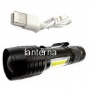 Mini Lanterna Compacta LED 1W+1W COB Zoom Incarcare USB 9x2.3cm