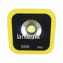 Proiector LED 50W Alb Rece 220V  Rama Galbena