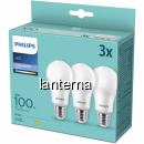 Set 3 becuri LED Philips A67 E27 13W 230V 6500K MNR5221